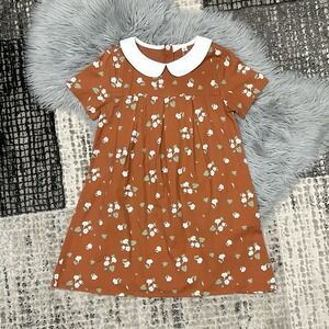 Beet World‎ Girls White Floral Colored Orange Dress Size 11-12Y ($68)
